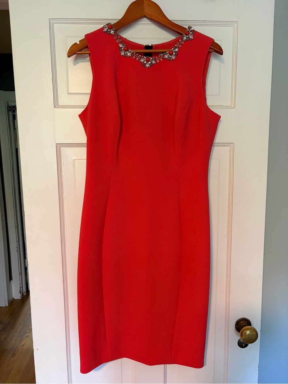 Jason Wu Red Jewel-Neck Sleeveless Sheath Dress